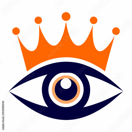 Elite Leadership Eye Symbol Design Royal Vision Crown Eye Logo Vector.