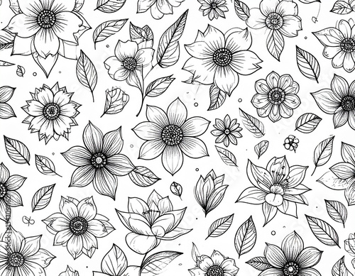 Floral Line Art