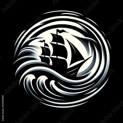 Tense Sailing Boat in Storm