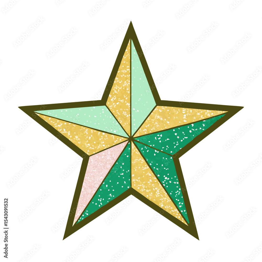 Obraz premium A-Glitter-Star Vector | Generative AI & Linocut Silhouette Design for Digital Art