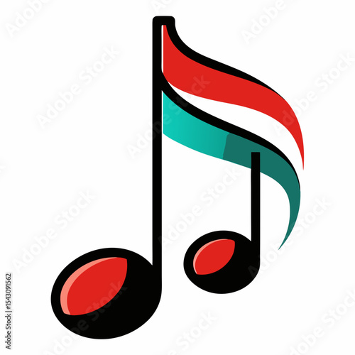 A Music Note Vector | Generative AI and Linocut Silhouette Design for Creative Projects