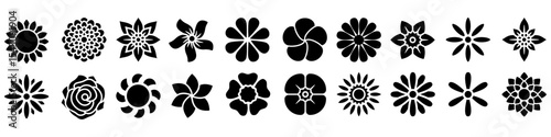 Flowers icon vector set. Garden illustration sign collection. Greenhouse symbol. Flower web icons set. Conservatory symbols design for web and app.