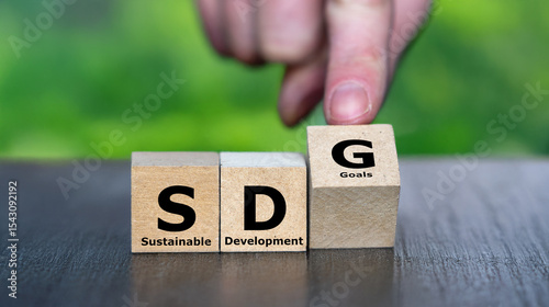 Cubes form the acronym SDG (sustainable development goals)