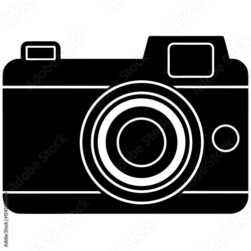 Digital Camera icon silhouette vector illustration