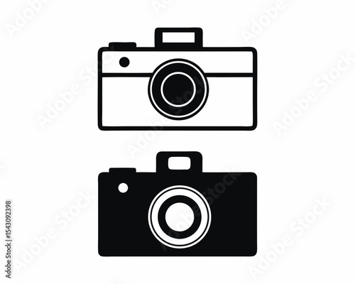 Digital Camera icon silhouette vector illustration