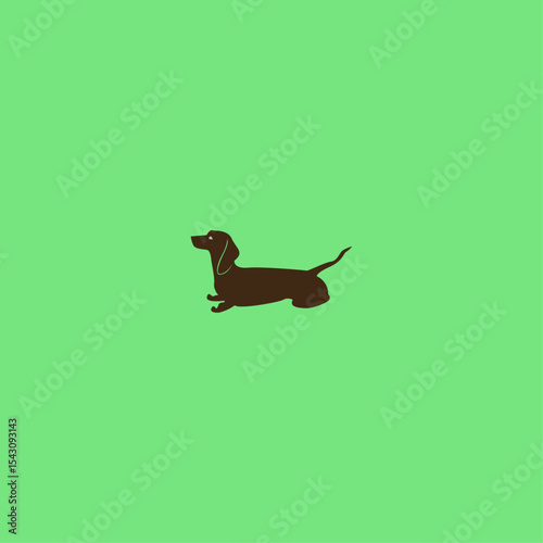Dachshund dog icon logo vector design