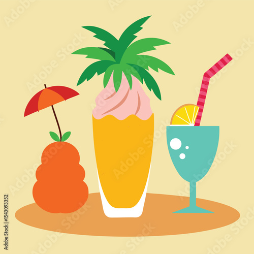 cocktail with tropical fruits