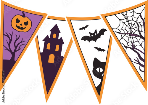 Happy Halloween clipart set with spooky icons. Halloween illustration set with unique scary designs. Happy Halloween cute and spooky clipart bundle. Halloween themed clipart elements in clean design