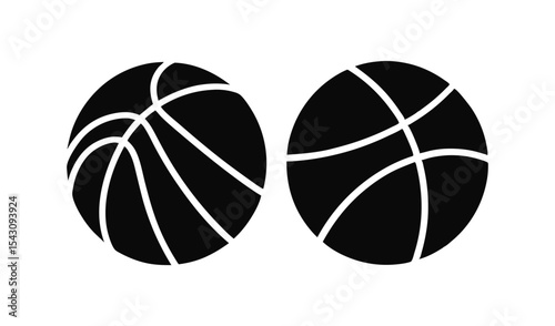 Two simple black basketball icons