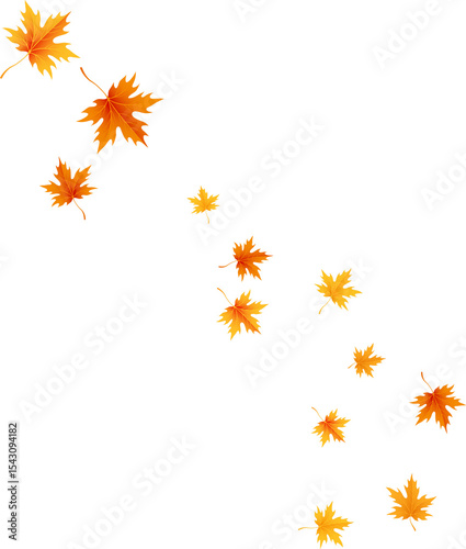 Orange Yellow Autumn Maple Leaves. Fall Pattern. Season Plant  Design Element. Thanksgiving Ornament