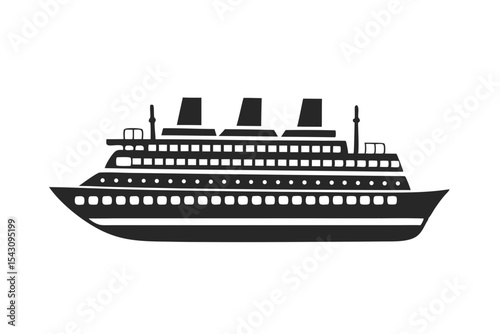 Cruise ship icon  silhouette vector illustration