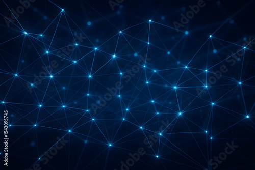 Network of Connections: An abstract illustration of interconnected nodes and lines, symbolizing the complex web of data, information, and technology that shapes our modern world.