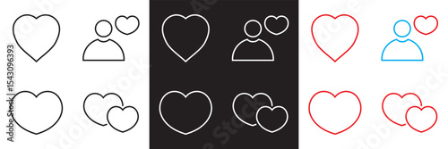 Heart icon .  Containing love icon. Vector illustration. isolated on white and black background. EPS 10