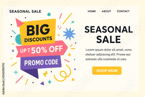 Seasonal Sale Extravaganza. Seasonal sale banner. Vector illustration of big discounts, promo codes, colorful banners, and