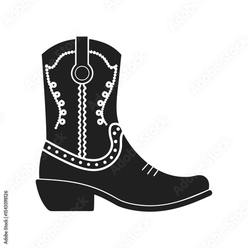 Cowboy Boot icon silhouette vector illustration