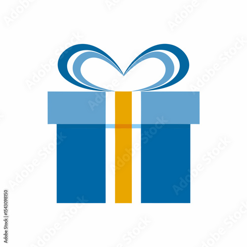 Elegant Gift Box Logo Vector Icon.