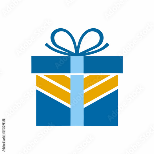 Elegant Gift Box Logo Vector Icon.