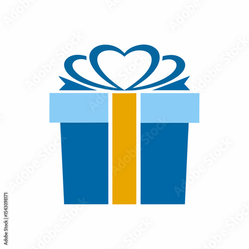Elegant Gift Box Logo Vector Icon.