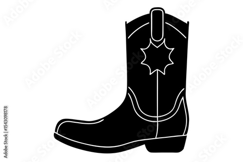 Cowboy Boot silhouette vector illustration