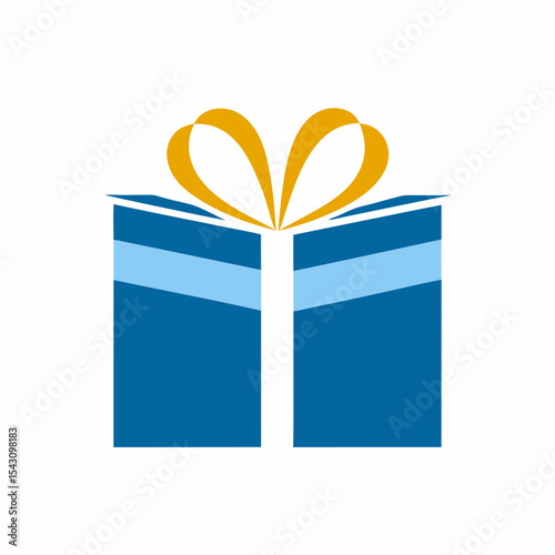 Elegant Gift Box Logo Vector Icon.