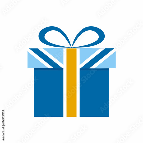 Elegant Gift Box Logo Vector Icon.