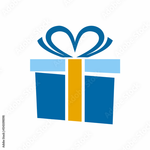 Elegant Gift Box Logo Vector Icon.