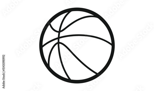 Simple black and white basketball icon illustration