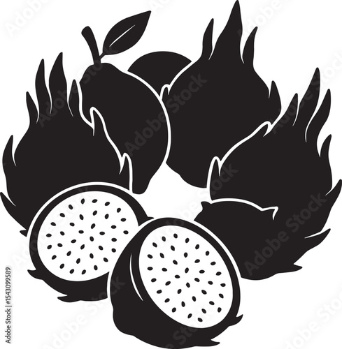 vector illustration of an apple on black background