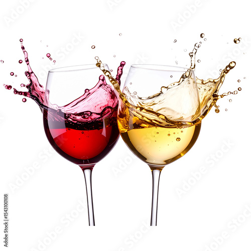  Red and white wine splash