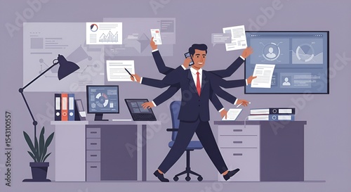 an office worker accustomed to fast-paced multitasking and daily work pressure