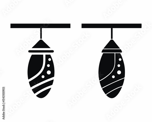 Cocoon icon silhouette vector illustration