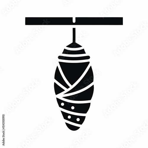 Cocoon icon silhouette vector illustration