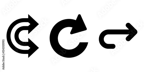 Arrow and Refresh Icons. Vector Set of Loop, Repeat, and Redirect Symbols