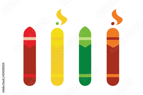 set of Cigar icon silhouette vector illustration