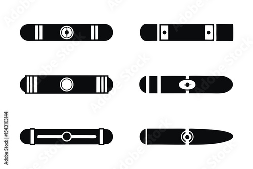 set of Cigar icon silhouette vector illustration