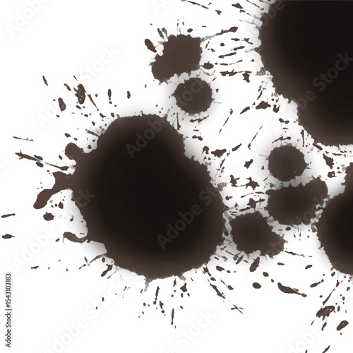 Chocolate splash isolated on white background, realistic cocoa stain or dessert splatter for sweet food design.