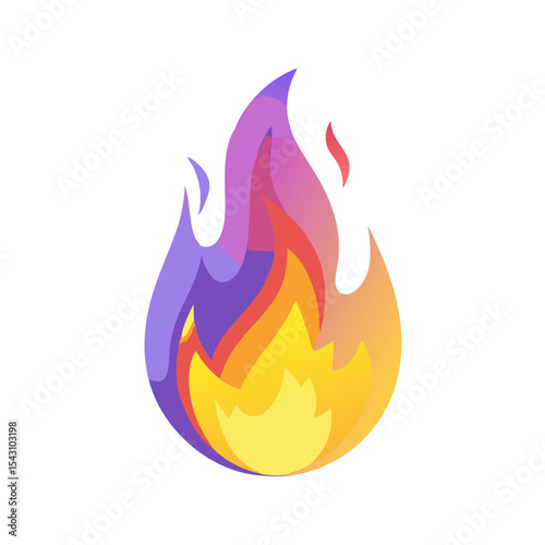 fire flames on white