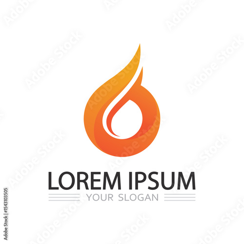 Energy fire flame logo vector illustration for power, fuel, and tech branding