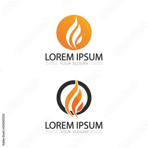Flaming torch vector icon and logo template for sports or celebration theme