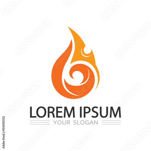 Fire logo with spark effect and bold lines for modern startup businesses