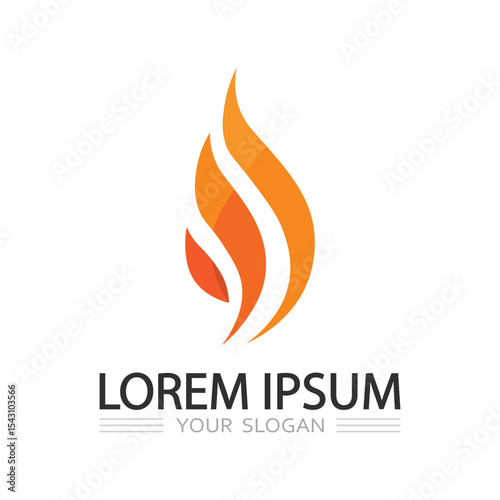 Vector flame symbol logo design for energy company or heating service brand