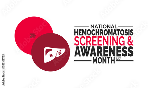 Hemochromatosis Screening and Awareness Month. Medical Awareness Campaign, Iron Overload Education, Healthcare Prevention Banner
