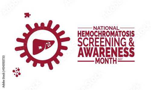 Hemochromatosis Screening and Awareness Month. Medical Awareness Campaign, Iron Overload Education, Healthcare Prevention Banner