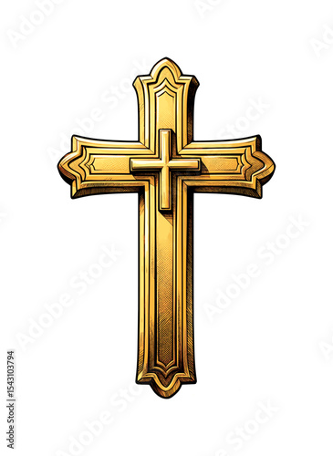 christian or catholic cross - drawing style (artwork 4)