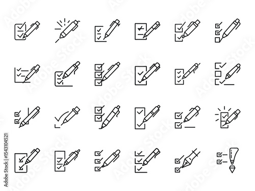 Silhouette of Pen Marking a Checkbox Glowing – Illuminated Icon of Task Completion, Checklist Approval, and Productivity Symbol for UI and Web Design