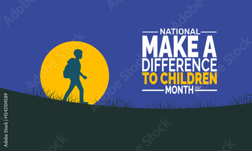 Make a Difference to Children Month background illustration. Holiday concept. Utilize  for  background, banner, placard, card, and poster design template with  professional  illustraion design 
