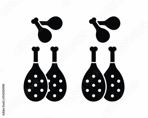Chicken Legs  icon silhouette vector illustration