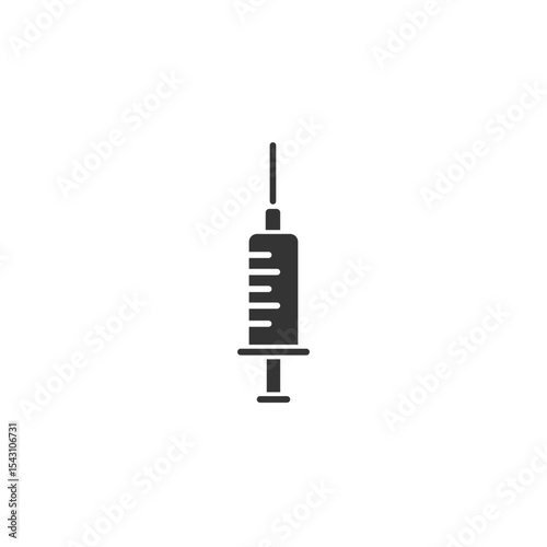 Silhouette Syringe Icon - Medical Injection Needle Vector Illustration