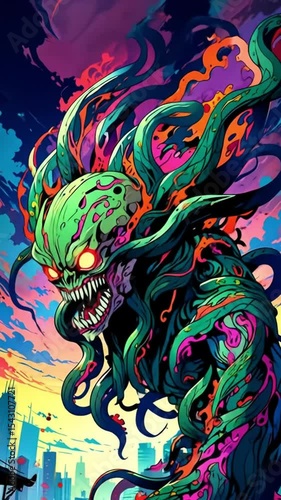 巨大なモンスターの宇宙的恐怖