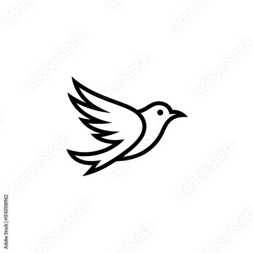 Stylized illustration of a flying bird capturing the essence of freedom and grace in a minimalist design